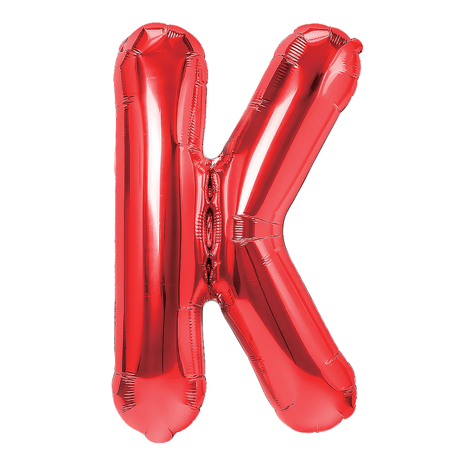 Balon Litera K din Folie Metalizata Rosu 35 cm – Decor Alfabetic pentru Evenimente  [1]