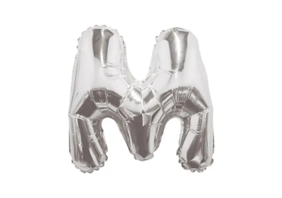 Articole pentru Casa Engros - Balon Litera M din Folie Metalizata Argintiu 35 cm – Decor Elegant pentru Evenimente si Petreceri 