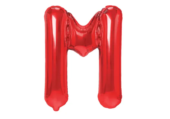 Articole pentru Casa Engros - Balon Litera M din Folie Metalizata Rosu 35 cm – Decor Alfabetic pentru Petreceri si Evenimente 