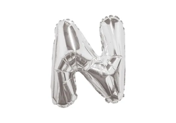 Articole pentru Casa Engros - Balon Litera N din Folie Metalizata Argintiu 35 cm – Decor Personalizat pentru Evenimente si Petreceri 