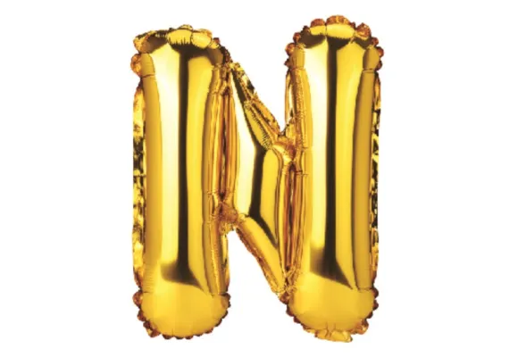 Articole pentru Casa Engros - Balon Litera N din Folie Metalizata Auriu 35 cm – Decor Elegant pentru Petreceri si Evenimente 