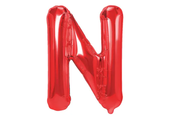 Articole pentru Casa Engros - Balon Litera N din Folie Metalizata Rosu 35 cm – Decor Alfabetic pentru Evenimente 
