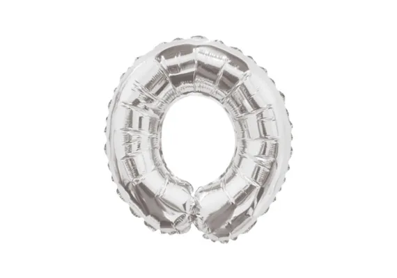 Articole pentru Casa Engros - Balon Litera O din Folie Metalizata Argintiu 35 cm – Decor Festiv pentru Petreceri si Evenimente 