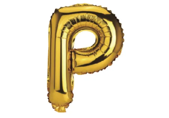 Articole pentru Casa Engros - Balon Litera P din Folie Metalizata Auriu 35 cm – Decor Elegant pentru Petreceri si Evenimente 