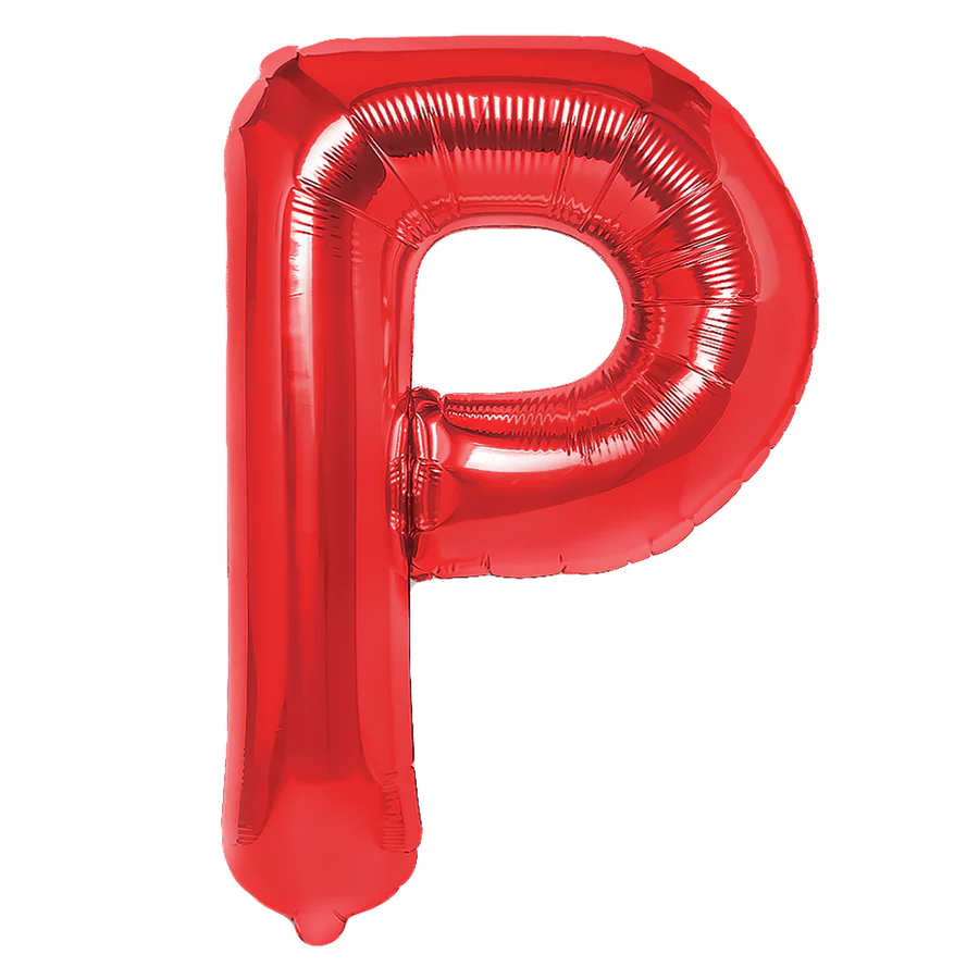 Balon Litera P din Folie Metalizata Rosu 35 cm – Decor Alfabetic pentru Evenimente  [1]