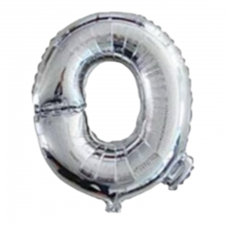 Balon Litera Q din Folie Metalizata Argintiu – 35 cm, Decor Petrecere, , [1]