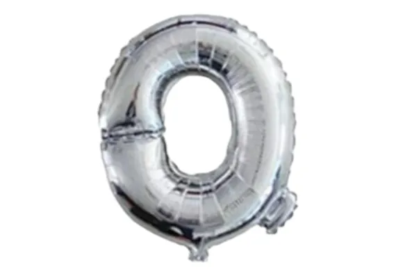 Articole pentru Casa Engros - Balon Litera Q din Folie Metalizata Argintiu – 35 cm, Decor Petrecere, ,