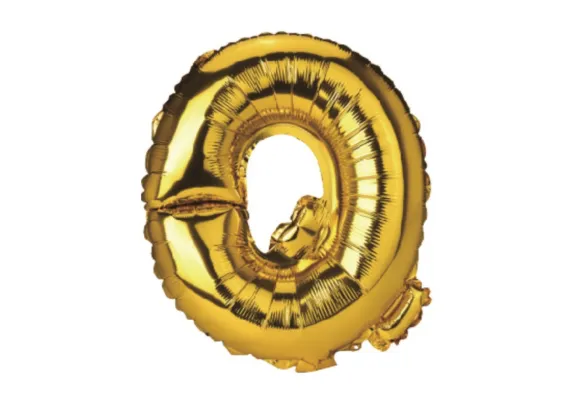 Articole pentru Casa Engros - Balon Litera Q din Folie Metalizata Auriu 35 cm – Accesoriu Elegant pentru Decorul Petrecerilor 