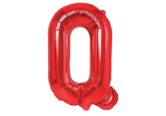 Articole pentru Casa Engros - Balon Litera Q din Folie Metalizata Rosu 35 cm – Decor Creativ pentru Evenimente si Petreceri 