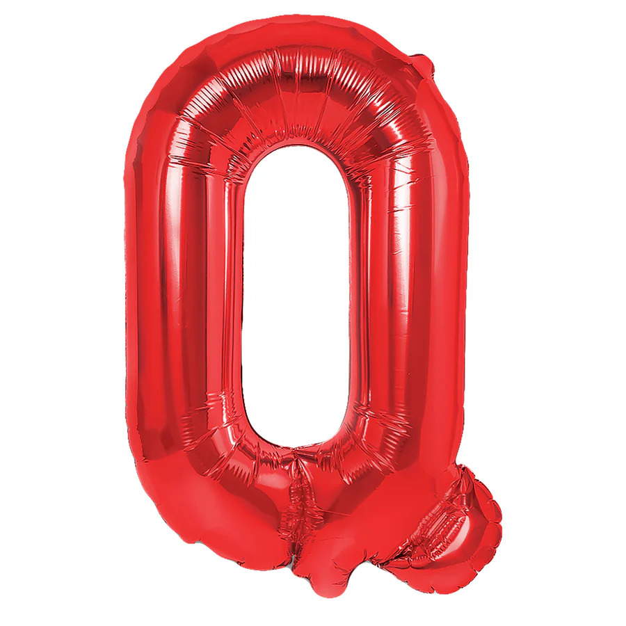 Balon Litera Q din Folie Metalizata Rosu 35 cm – Decor Creativ pentru Evenimente si Petreceri  [1]