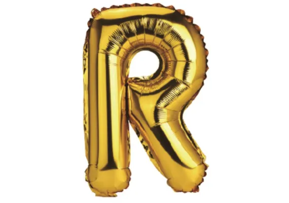 Articole pentru Casa Engros - Balon Litera R din Folie Metalizata Auriu 35 cm – Decor Elegant pentru Petreceri si Evenimente 