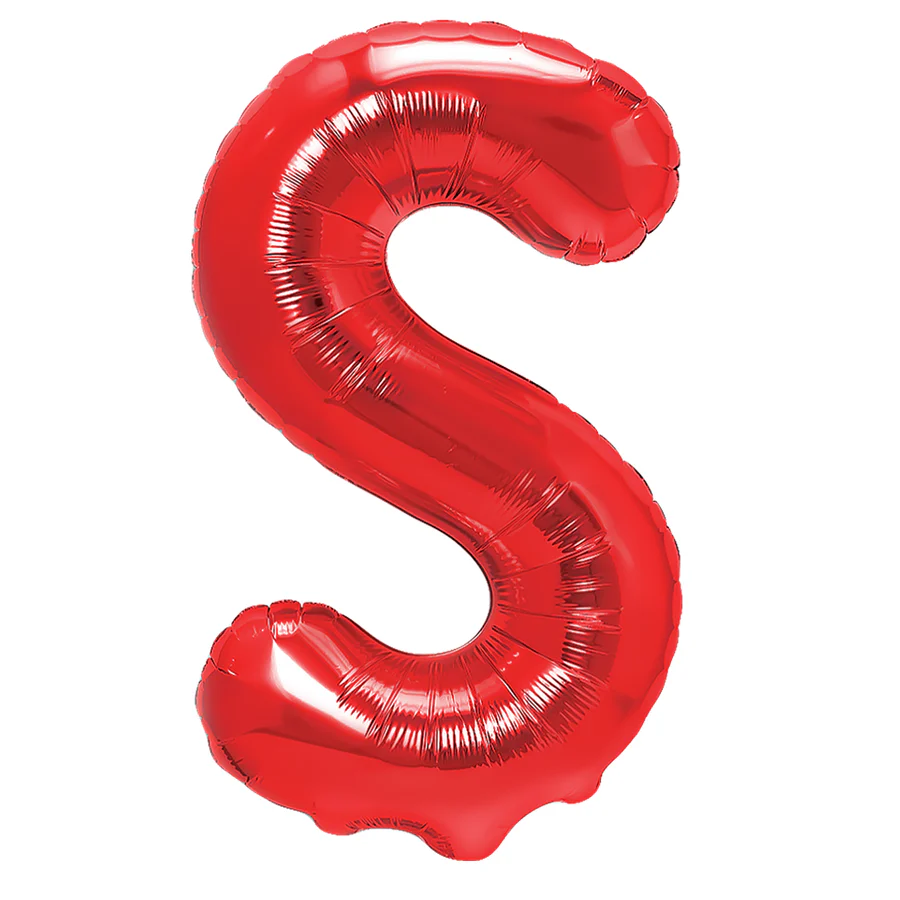Balon Litera S din Folie Metalizata Rosu 35 cm – Accesoriu Decorativ pentru Petreceri si Evenimente  [1]