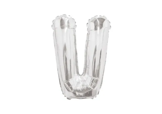 Articole pentru Casa Engros - Balon Litera V din Folie Metalizata Argintiu 35 cm – Decor pentru Evenimente, Petreceri si Aniversari 