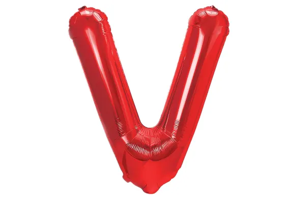Articole pentru Casa Engros - Balon Litera V din Folie Metalizata Rosu 35 cm – Decor Alfabetic pentru Evenimente 