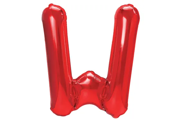 Articole pentru Casa Engros - Balon Litera W din Folie Metalizata Rosu 35 cm – Decor Alfabetic pentru Evenimente 