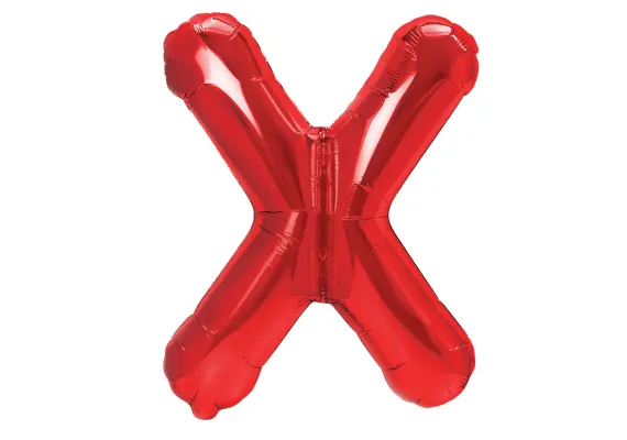 Articole pentru Casa Engros -  Balon Litera X din Folie Metalizata Rosu 35 cm – Decor Alfabetic pentru Evenimente si Petreceri