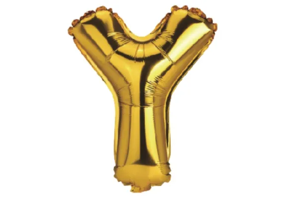 Articole pentru Casa Engros - Balon Litera Y din Folie Metalizata Auriu 35 cm – Decor Elegant pentru Petreceri si Evenimente 
