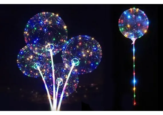 Articole pentru copii Engros - Balon Transparent cu Lumină LED – Lumini Multicolore, Perfect pentru Petreceri 