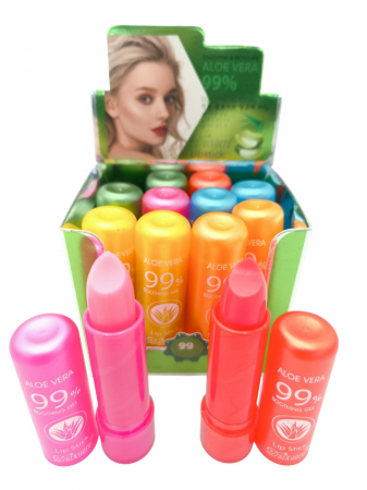 Balsam de Buze Hidratant cu Aloe Vera 99% – Ruj Magic cu Schimbare de Culoare, 12buc/set  [1]