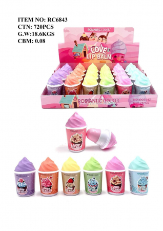 Balsam de Buze Romantic Color, Formă de Pahar cu Înghețată, 8g – Hidratare și Strălucire Delicioasă  [1]