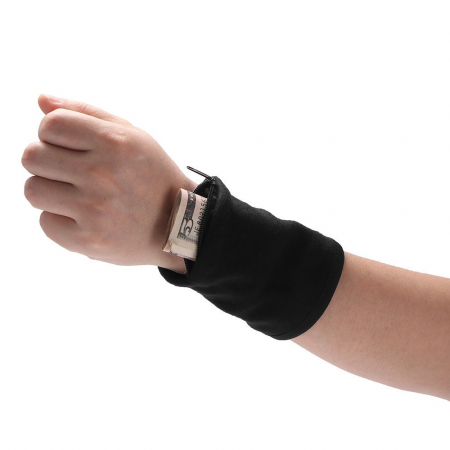 Articole pentru Casa Engros - Banderola pentru Încheietura Mainii, , Suport Carduri si Chei, Multifunctional, cu Fermoar, Impermeabil, Confortabil, Negru