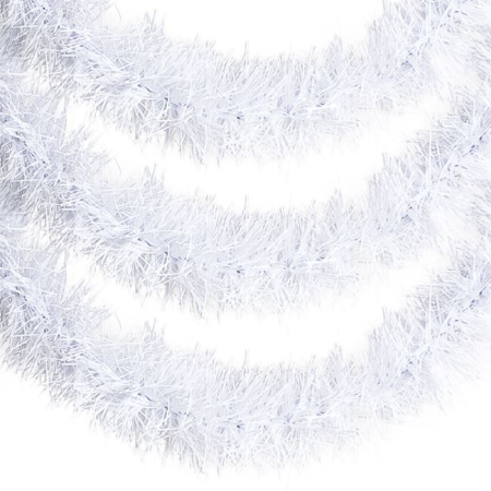 Beteala Craciun Alba Stufos 6 cm, 190 cm Lungime – Decor Brad Eleganta Ninsa [1]