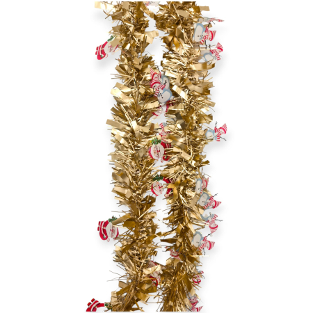 Articole de Craciun Engros - Beteala decorativa de Craciun 2 metri pentru brad si decor interior, model decorat cu figurine mici