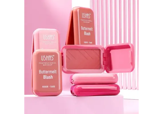 Ingrijire personala si cosmetice Engros - Blush Buttermelt USHAS Rubor Fard 4.5g – Textură Mătăsoasă și Culoare Delicată 