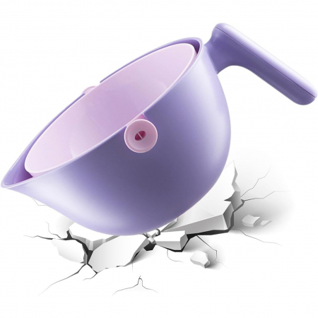 Bol cu Doua Straturi, , pentru Fructe, Legume, cu Cos de Scurgere a Apei, 2L, din ABS+PP, 29.9 x 22.5 x 11.8 cm, Mov [1]