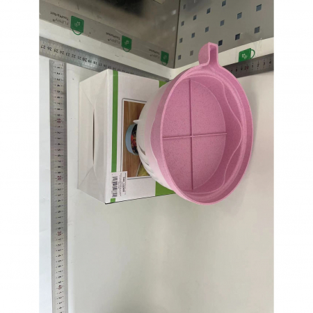 Bol Feliator pentru Salata, , Castron Multifunctional pentru Legume si Fructe, pentru Spalat si Taiat Legumele, cu Scurgere si Tocator, Ergonomic, Protectie pentru Maini, 21x18.5x11.5 cm, Roz [1]