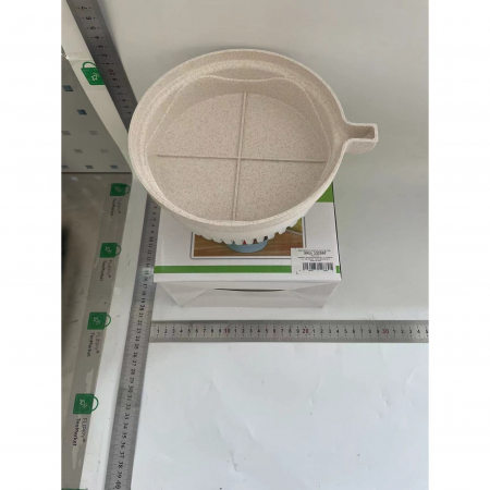 Bol Feliator pentru Salata, , Castron Multifunctional pentru Legume si Fructe, pentru Spalat si Taiat Legumele, cu Scurgere si Tocator, Ergonomic, Protectie pentru Maini, 21x18.5x11.5 cm, Alb [1]