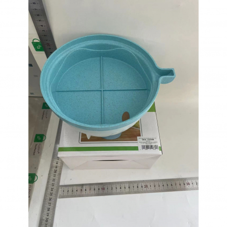 Bol Feliator pentru Salata, , Castron Multifunctional pentru Legume si Fructe, pentru Spalat si Taiat Legumele, cu Scurgere si Tocator, Ergonomic, Protectie pentru Maini, 21x18.5x11.5 cm, Albastru [1]