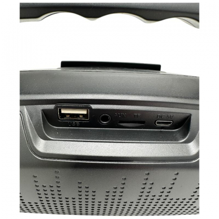 Boxa portabila Bluetooth MF-203 LED, 2x5W, baterie 1200mAh, radio FM, TF, AUX, USB, negru, difuzoare 52mm,  [2]