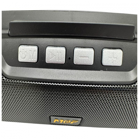 Boxa portabila Bluetooth MF-203 LED, 2x5W, baterie 1200mAh, radio FM, TF, AUX, USB, negru, difuzoare 52mm,  [3]