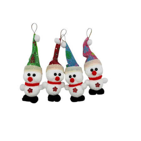Articole de Craciun Engros - Set 12 decoratiuni Craciun oameni de zapada – de agatat, culori mixte – pentru brad, coronite si ghirlande