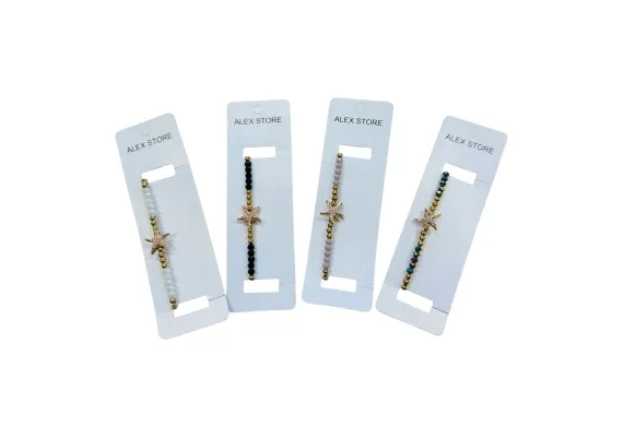 Haine si accesorii Engros - Bratara cu Stea de Mare si Margele Colorate – Accesoriu Boho Chic pentru Vara – Bijuterie Eleganta si Moderna pentru Femei, 