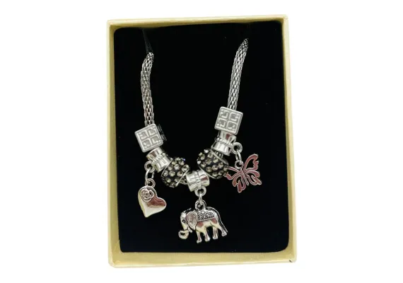 Bacanie Engros - Bratara deosebita cu charm-uri, in cutiuta crem cu fereastra, 8.5×6.5cm,  