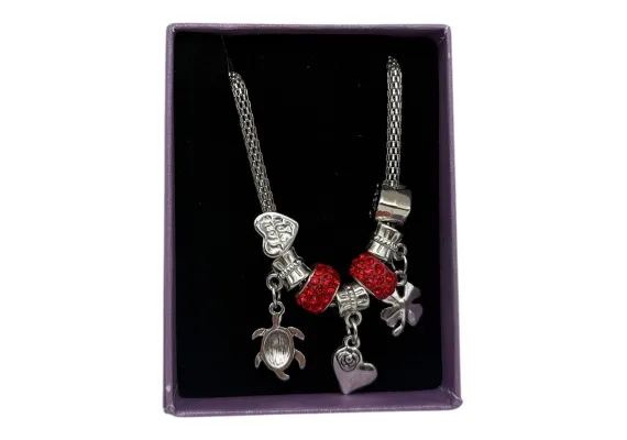 Bacanie Engros - Bratara deosebita cu charm-uri, in cutiuta mov cu fereastra, 8.5×6.5cm,  