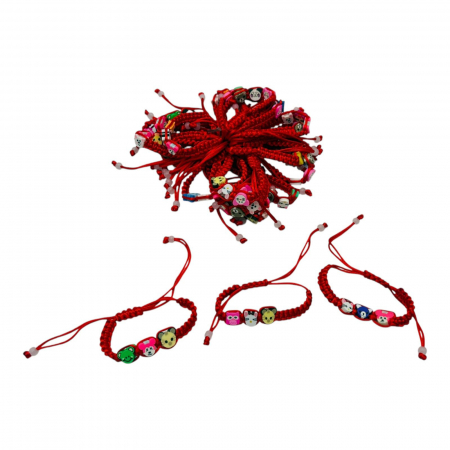 Bratara Martisor cu snur rosu reglabil, 3figurine,   [2]