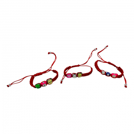 Bratara Martisor cu snur rosu reglabil, 3figurine,   [3]