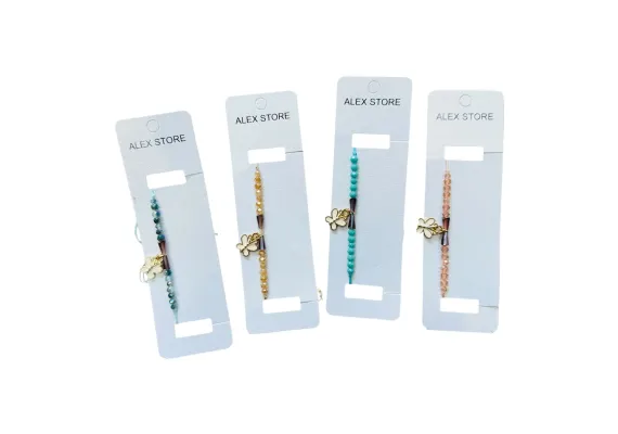 Haine si accesorii Engros - Bratara multicolora cu fluture – simbol al libertatii si stilului natural 