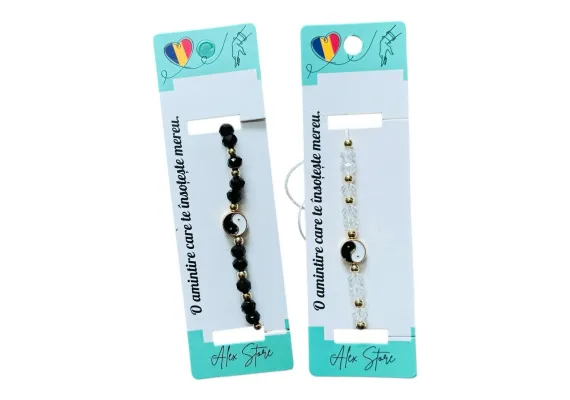 Bacanie Engros - Bratara multicolora cu simbol Yin si Yang – energie, echilibru si stil boho intr-un singur accesoriu, 