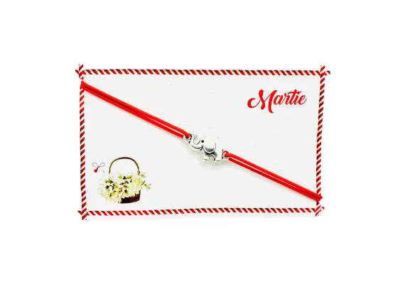 Bacanie Engros - Bratara reglabila Martisor, snur elastic, Elefant Norocos, model 2025,  