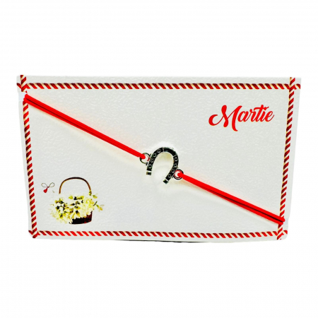 Bratara reglabila Martisor, snur elastic, Potcoava Norocoasa, model 2025,   [3]