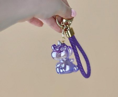 Breloc Accesoriu cu figurina din silicon model Unicorn Adorabil, diverse culori,   [3]