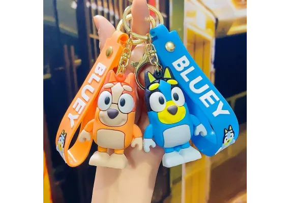 Haine si accesorii Engros - Breloc Catelusi 3D din Silicon – Figurine Colorate cu Curea Tematica, Accesoriu Dragut pentru Chei sau Ghiozdan, 