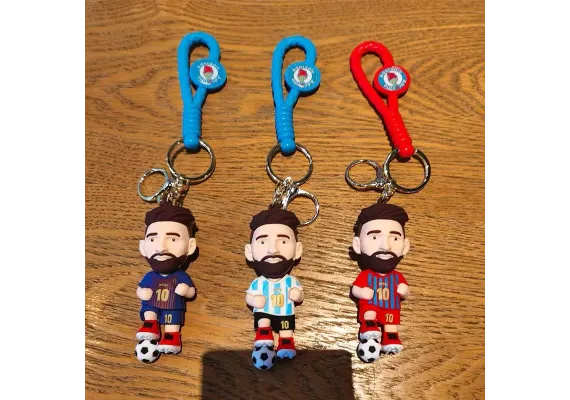 Haine si accesorii Engros - Breloc Fotbalist 3D cu Numar 10 – Figurina din Silicon cu Echipament National si de Club, Accesoriu pentru Fani si Colectii, 