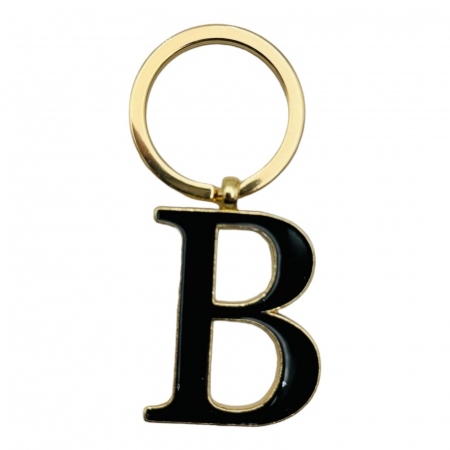 Breloc Metalic Deosebit, Initiala, auriu+negru, 7×3cm, calitate superioara  [2]