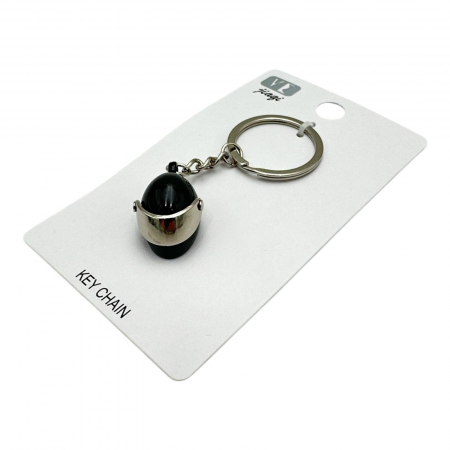Breloc tip casca din inox, doua culori – Accesoriu elegant pentru pasionatii de motoare si motociclism,  [3]