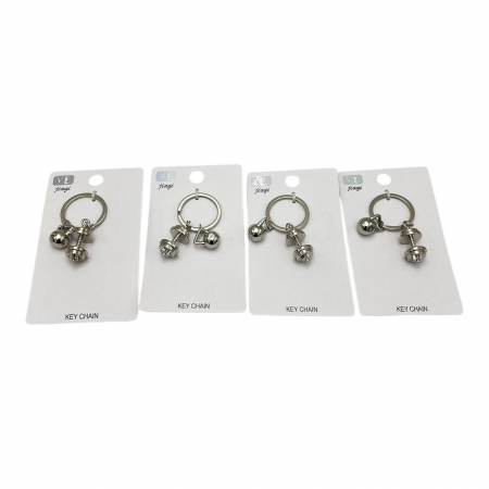 Breloc tip gantere din inox, negru si argintiu – Accesoriu stilat pentru chei, dedicat pasionatilor de fitness,  [7]